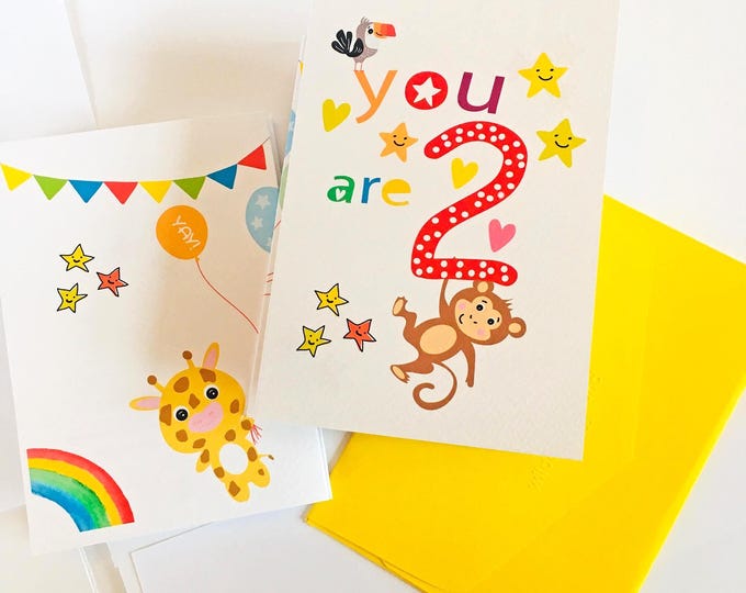 Personalised Animal Age Birthday Card | Custom Birthday Unisex Animal Card | Animals Card Son Daughter  Boy | Girl | Custom Age card