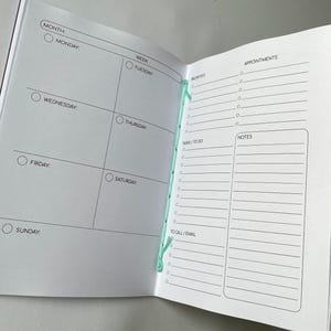 Weekly Undated planner | travellers planner refill | A6 planner | A5 planner | week per page| soft cover | TN refill