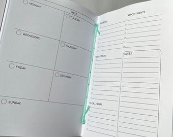 Undated Weekly Planner Refill: A5/A6 Soft Cover, FSC Paper