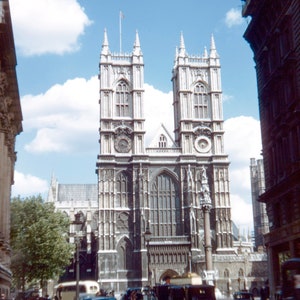Retro photo 1940s print: London, July 1949, Westminster Abbey