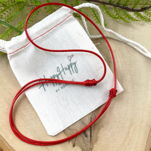 Red cord necklace, Adjustable cord necklace, string necklace, wax cord necklace, waterproof necklace, matching necklace, cord choke