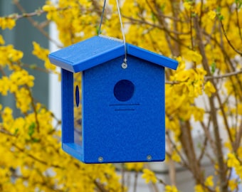 Comedero colgante para pájaros azules reciclado Kettle Moraine
