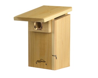 Caja nido para pájaros azules Kettle Moraine Cedar Super Bluebird con ventana de visualización