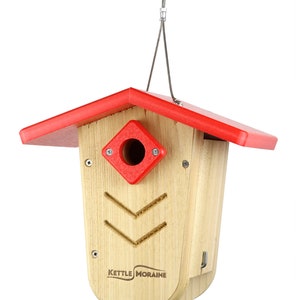 Kettle Moraine Hanging Moraine Bird House for Wrens & Chickadees w/ Predator Guard image 3