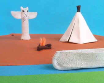 Sac Tapis de jeu pour enfants - Le camp des indiens