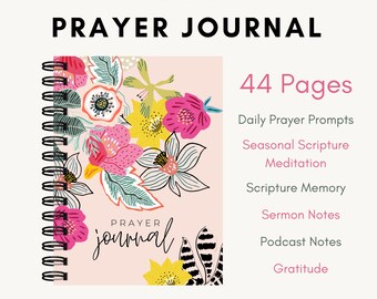 Diario de oración imprimible: Ideas diarias, Escrituras, notas de sermones (Descarga PDF)