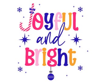 PNG para sublimación, alegre y brillante, diseño para camisetas, arte navideño PNG