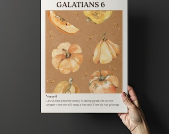 Gálatas 6:9 Otoño Imprimible / Arte mural digital con versículos bíblicos / Descarga de las Escrituras Cristianas de Otoño / Decoración rústica de fe