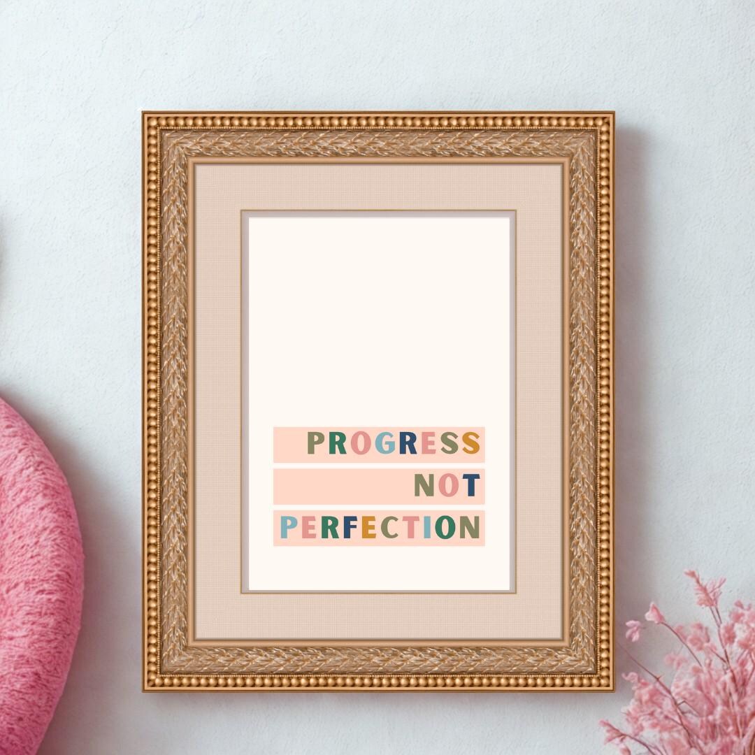 Progress Not Perfection Poster: Colorful Classroom Art (digital ...
