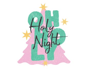 Oh, Santa Noche png Sublimación, Arte digital, Camiseta png