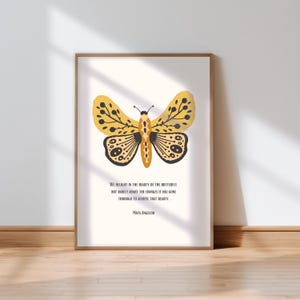 Butterfly Art Print, Maya Angelou quote