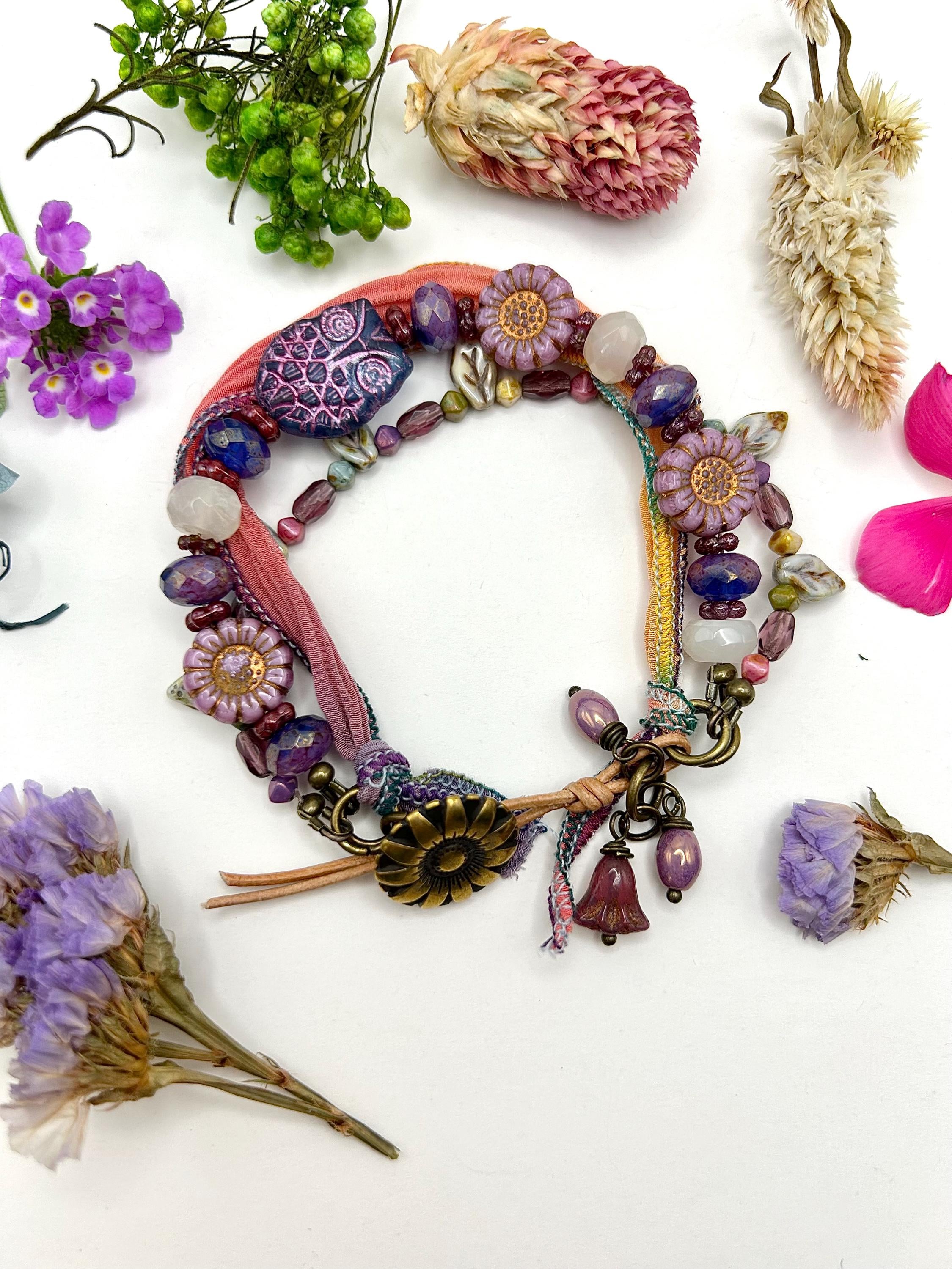 Owl & Flower Fairy Ribbon Bohemian Bracelet
