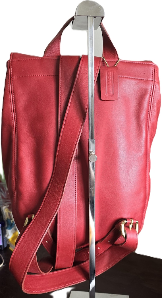 NWOT Coach Red Back Sac / Knapsack ~ Vintage ~ Gorgeous ~ Excellent Condition Coach | Bags | Nwot Coach Red Back Sac Knapsack Vintage  main image 2