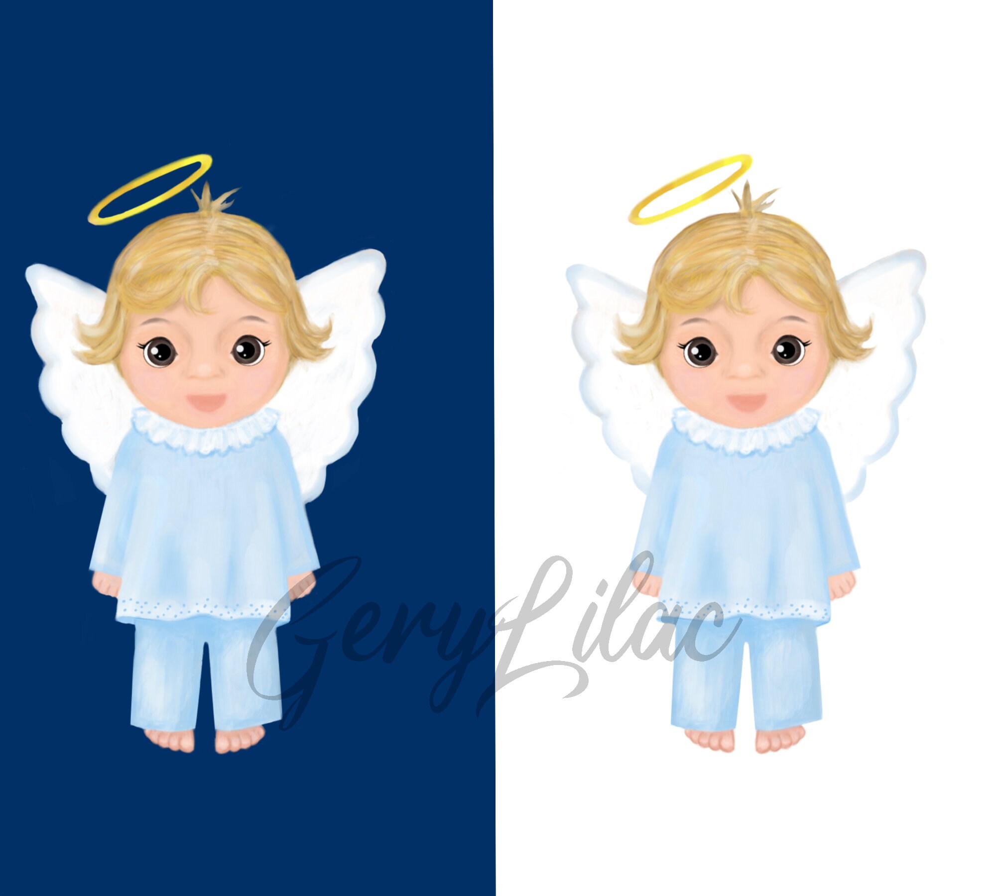 Cute Watercolor Angel Clipart, Boy Angel Clipart, Guardian Angel ...