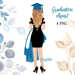 Clipart de formatura em aquarela, PNG de formatura, download instantâneo, 23800, formatura