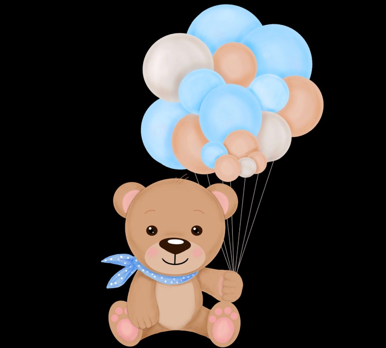 Bear With Balloons PNG Teddy Bear Clipart Teddy Bear - Etsy