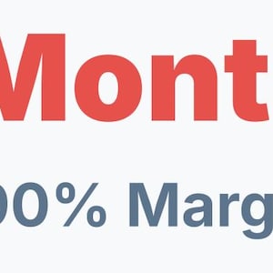 Puede incluir: Texto rojo sobre fondo blanco: "The $10K/Month Blueprint", seguido de "The 80-90% Margin Secret" en azul. La imagen probablemente presenta una guía de negocios o financiera.