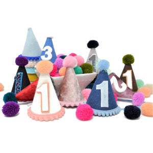 Design Your Own Felt Party Hat , Boy First Birthday, Girl First Birthday, First Birthday Cake Smash, Little Blue Olive, Any Age Party Hat