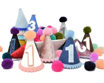 Design Your Own Felt Party Hat , Boy First Birthday, Girl First Birthday, First Birthday Cake Smash, Little Blue Olive, Any Age Party Hat