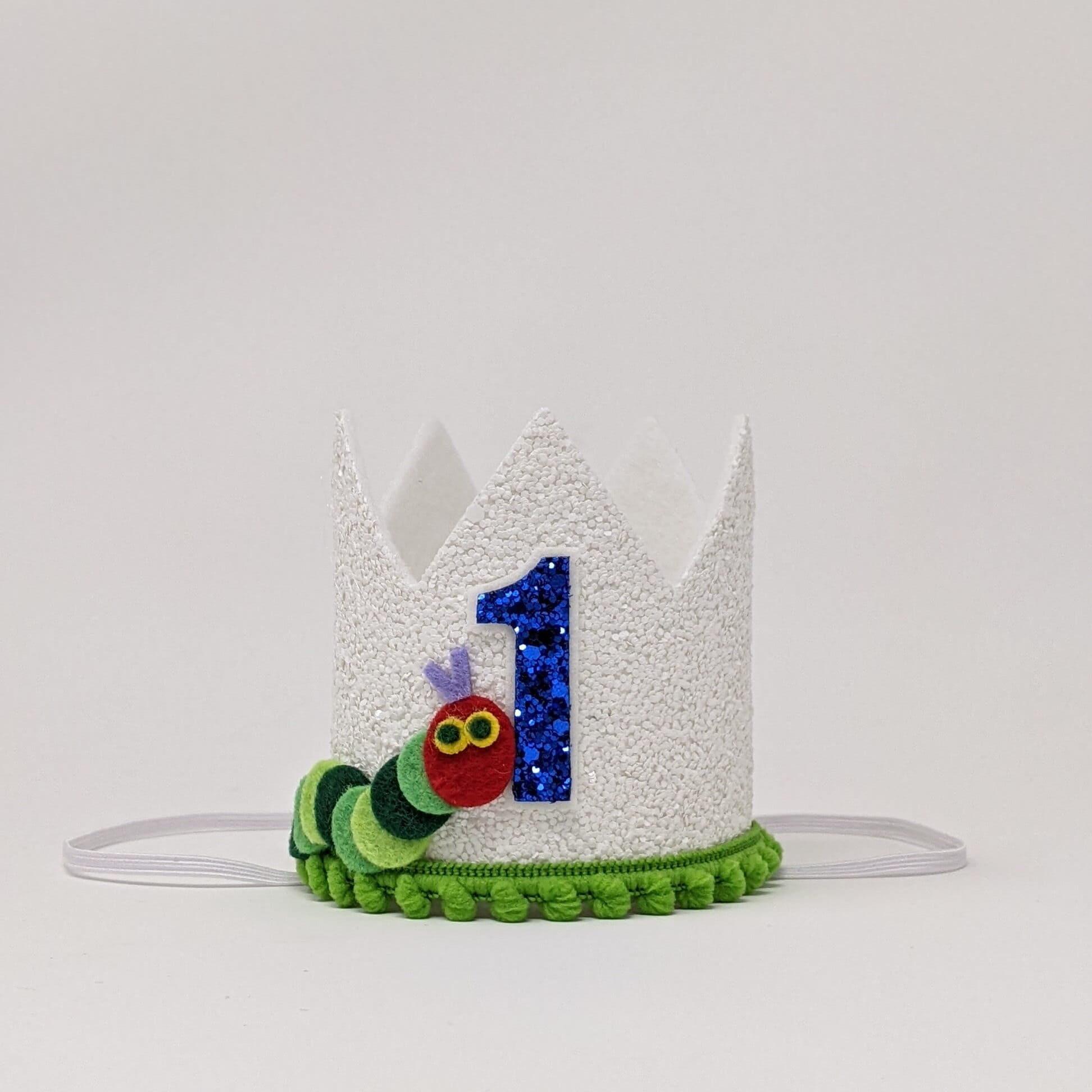 Caterpillar Birthday Party Hat, First Birthday Party Hat, Add Any Number Birthday Hat, Little Blue Olive, Hungry Caterpillar