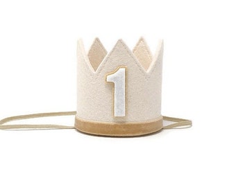 1st Birthday Boy Crown || 1st Birthday Party Hat || Boy's First Birthday || Boy Birthday Outfit || Linen and Beige