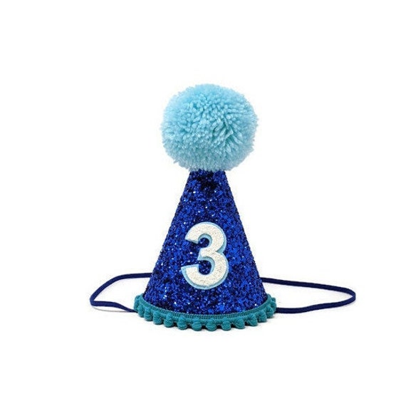 Royal Blue Birthday Party Hat First Birthday Hat Any Age Etsy