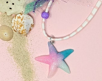 Sea Star Necklace, Star Fish Necklace, Children's Jewelry, Childs Necklace, Little Blue Olive, Mermaid Party