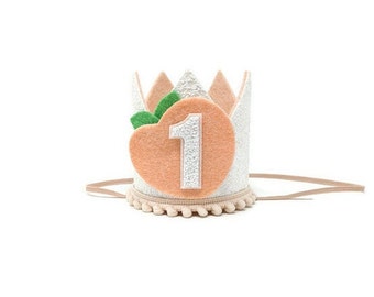 Peach Birthday Party, Fruit Birthday Hat Crown, Summer Birthday, Little Blue Olive Crown, First Birthday