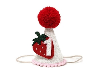 Strawberry Birthday, Strawberry Birthday Hat, Summer Birthday Theme, Little Blue Olive, Fruit Birthday, Strawberry