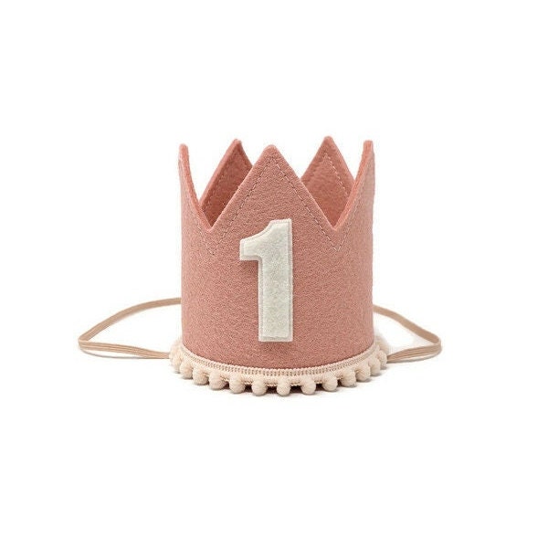 Girls First Birthday Crown, Birthday Crown, Rose and Blush Birthday Crown, Little Blue Olive, Rose Birthday Crown