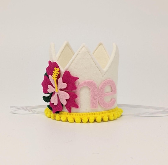 Hibiscus Flower Birthday Crown, Moana Birthday, Summer Birthday Party, Hawaiian, Hawaiian birthday, Little Blue Olive