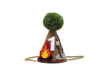 Camping Birthday Party, Camping themed Birthday, Camping Birthday Crown, Birthday Party Hat, Little Blue Olive