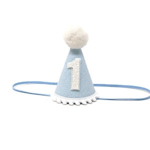 Baby Blue Birthday Party Hat, Birthday Party Hat, Boys first birthday, Baby Blue Party Hat, Little Blue Olive, Felt Party Hat