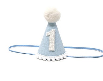 Baby Blue Birthday Party Hat, Birthday Party Hat, Boys first birthday, Baby Blue Party Hat, Little Blue Olive, Felt Party Hat