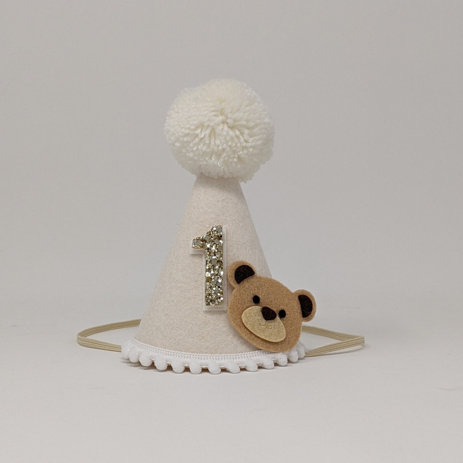 YskerrigToy Ours en Peluche, Ours en Peluche de Dessin Animé, Chapeau d'anniversaire Ours, avec Gâteau et Chapeau - pour Décoration Intérieure, Cadeaux, Présents, Anniversaire - 30 cm