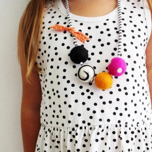 Children's Halloween Necklace, Halloween Necklace, Children's Jewelry, Childs Necklace, Little Blue Olive, Metal Cat Figure image 4