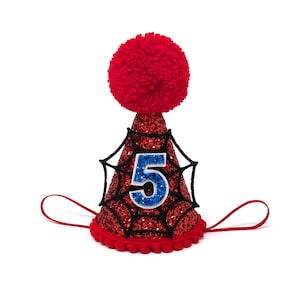 Spinnenwebfeesthoed, superheld, spinnenwebverjaardagsfeestje, Spider Man, Little Blue Olive