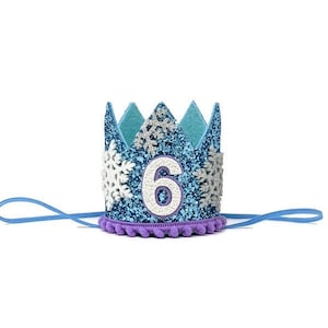 Frozen Birthday Party, Frozen Birthday Crown, Girl&#39;s Frozen Birthday Crown, Frozen Party, Snowflake, Any age Birthday crown