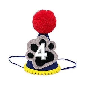 Paw Birthday Hat, Dog Paw Birthday Party, Dog Birthday, Cartoon Birthday Party, Little Blue Olive, Puppy Birthday, Paw Print