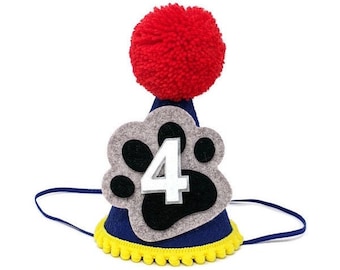 Paw Birthday Hat, Dog Paw Birthday Party, Dog Birthday, Cartoon Birthday Party, Little Blue Olive, Puppy Birthday, Paw Print