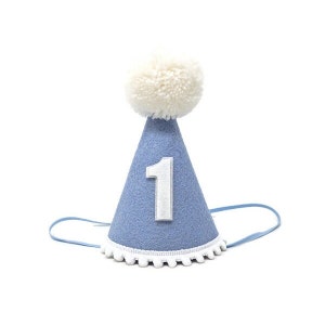 Baby Blue Birthday Party Hat, Birthday Party Hat, Boys first birthday, Baby Blue Party Hat, Little Blue Olive, Felt Party Hat