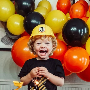 Boy's Birthday Construction Hat: Numbered Party Hat