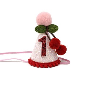 Kirsch Geburtstagshut, Kirsch Geburtstagsparty, Obst Motto Party, Kirsch Partyhut, kleine blaue Olive