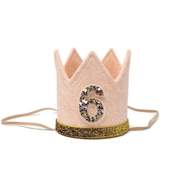 Blush Pink Crown, Girls First Party, Blush and Gold Birthday, Little Blue Olive, Birthday Crown, Birthday Party Hat