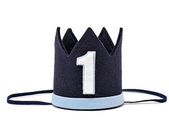 1st Birthday Boy Crown ||  1st Birthday Party Hat || First Birthday Crown|| Boy Birthday Outfit || Light Blue + Denim