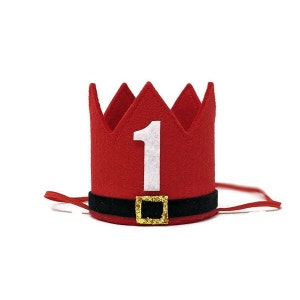 Santa Crown, Christmas Crown, Baby's First Christmas Birthday, Christmas Birthday, Holiday Birthday, Christmas Cake Smash