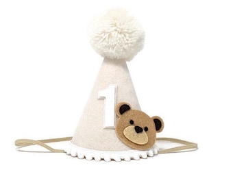 Teddy Bear Birthday Hat, Bear Birthday Party, Teddy Bear Birthday, Woodland Party, Bear Party Hat, Little Blue Olive, Bear Birthday