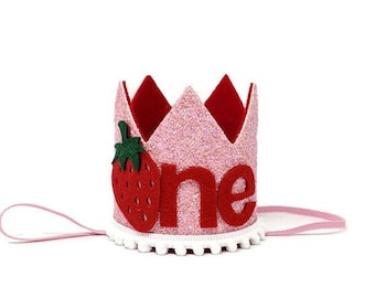 Strawberry Birthday, Strawberry Birthday Crown, Cake Smash, Little Blue Olive, Fruity Birthday