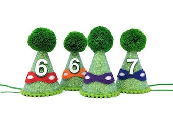 Teenage Mutant Ninja Turtle, Birthday Party, TMNT Birthday Hat, Little Blue Olive