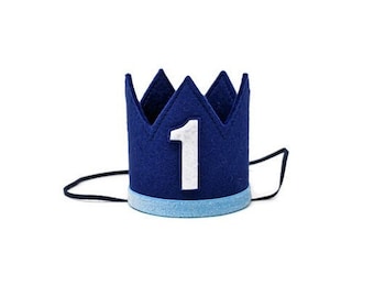 1st Birthday Boy Crown ||  1st Birthday Party Hat || First Birthday Crown|| Boy Birthday Outfit || Light Blue + Denim
